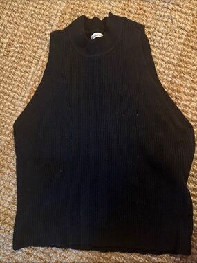 Abercrombie & Fitch Black Sleeveless Mock Neck Ribbed Tank